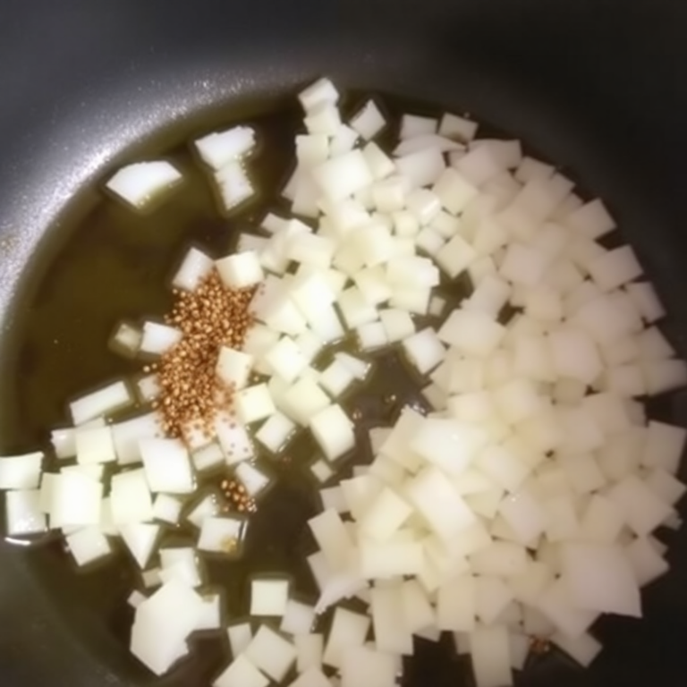 Frying onions